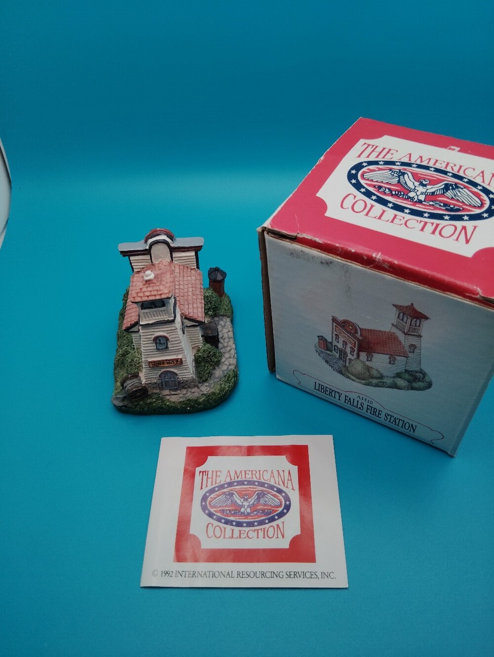 The Americana Collection Liberty Falls Fire Station Miniature - Red Roof